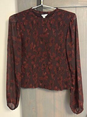Reitmans Burgundy Floral Blouse